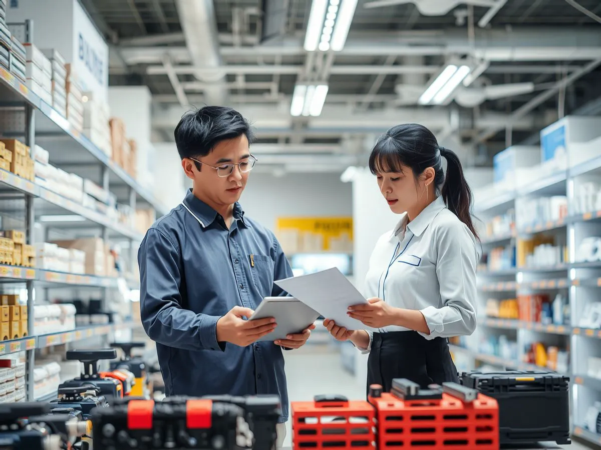 门店内员工使用平板进行试运行巡检